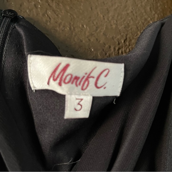 Black Monif C One Long Sleeve Mid Calf Dress, Size 3X - Picture 3 of 10